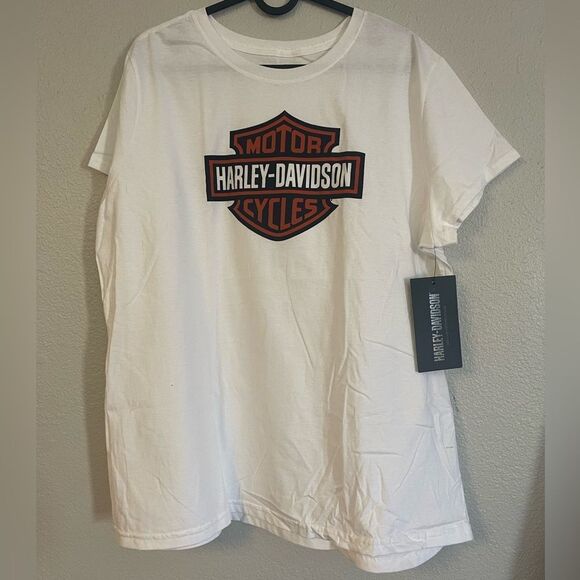 HARLEY DAVIDSON WHITE TEE - Picture 1 of 5